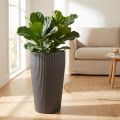 Gulvvase plastik antracit Ø28cm H46,5cm | Floristik24.dk