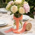 Chiffonbånd orange pastelfarvet stofbånd frynser 40mm 15m | Floristik24.dk