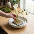 Kenzan Ikebana blomsterstilk, sølv messing, rektangulær, 60×45 mm | Floristik24.dk