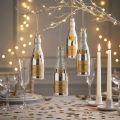 Champagneflaske til ophæng nytårsaften dekoration sølv 13cm 5 stk | Floristik24.dk