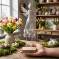 Blossom fairy borddekoration fjeder metal dekoration fairy white H30,5cm | Floristik24.dk