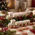 Trætog deco juletog hvid L20cm H6cm 2stk | Floristik24.dk