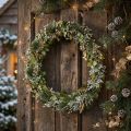 Julekrans, tørret krans, egetræ, kardebolle, Ø45 cm | Floristik24.dk