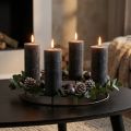 Store stearinlys, pindelys, ensfarvet antracit, 50x300mm, 4 stk. | Floristik24.dk