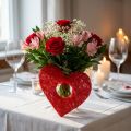 Sisal hjertemanchet rød 15cm 10 stk. | Floristik24.dk