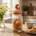 Bonboniere kiksekrukke med låg croissant Ø11cm H28,5cm | Floristik24.dk