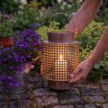 Dekorativ lanterne lanterne metal med håndtag rose Ø18cm H29cm | Floristik24.dk