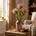 Efterårsblomst nålepude kunstig Protea Rosa Leucospermum 73cm 3 stk. | Floristik24.dk