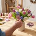 Ægte perlehønsfjer pink med prikker 4-12cm 100 stk. | Floristik24.dk