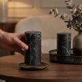 Sorte bloklys 85×150 mm 2 stk., gennemfarvet, elegant til dekoration og stemning | Floristik24.dk