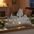 Julepynt huse, fyrfadsstage metal L20cm | Floristik24.dk