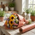 Blomstersilke 75cm ternet rød 8kg | Floristik24.dk