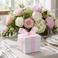 Organza bånd gavebånd pink bånd selvkant 15mm 50m | Floristik24.dk