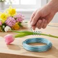 Alu tråd 2mm alu tråd lyseblå smykke tråd 3m | Floristik24.dk
