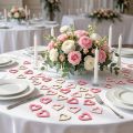 Hjerter til spredning pink, pink, natur 4cm 72 stk | Floristik24.dk