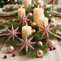 Stjerne glitter rosa guld 10cm 12 stk | Floristik24.dk
