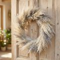 Krans af tørret pampasgræs, Boho dørkransdekoration, naturlige tørrede blomster Ø31 cm, vægkrans | Floristik24.dk