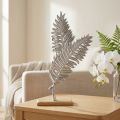 Borddekoration metaldekoration bregne sølv træ H54cm B37cm | Floristik24.dk