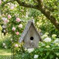 Dekorativt fuglehus til ophæng Birdhouse Deco Grey H22cm | Floristik24.dk