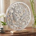 Dekorativ ring metal træ base sølv lotus koi dekoration Ø32cm | Floristik24.dk