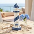 Lighthouse Maritime Borddekoration Blå Hvid Ø10,5cm H28,5cm | Floristik24.dk