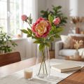 Pæoner Silkeblomster Kunstige Blomster Pink Gul 68cm | Floristik24.dk
