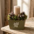 Træplantekasse, shabby chic-stil, grøn, 11×14,5×14 cm | Floristik24.dk