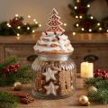Julebonbonniere glas, gran kagedåse Ø11cm H21cm | Floristik24.dk