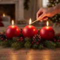 Sæt med 6 røde kuglelys, 100 mm - Perfekt til julepynt og festlige lejligheder, lang brændetid | Floristik24.dk