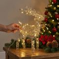 LED Rensdyr Metal Juledekoration Indendørs Gylden H40cm | Floristik24.dk
