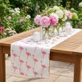 Dekorationsstof flamingo hvidrosa 30 cm x 3m | Floristik24.dk