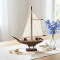 Sejlbåd dekoration skib fyrretræ brun 32×5×41cm | Floristik24.dk