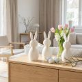 Dekorativ kaninfigur med foldet look til moderne indretning, stue eller kontor, 13 cm, 3 stk. | Floristik24.dk