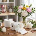 Blomstercrepe hvid B10cm gramvægt 128g/kvm L250cm 2 stk. | Floristik24.dk
