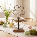 Metal blomsterdekoration sølv sort borddekoration fjeder H36cm | Floristik24.dk