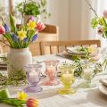 Lysestage glas Farvede glas lysestager Ø5cm H6cm 4stk | Floristik24.dk