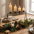 Lysestage Sort Lysestage adventskrans L38cm H31cm | Floristik24.dk