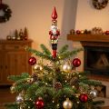 Juletræsknækfigur med nøddeknækker i rød til juletræet 28 cm i ægte glas | Floristik24.dk