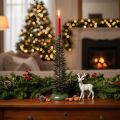 Lysestage i juletræsdesign, grønt metal, 45 cm | Floristik24.dk