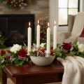 Lysestage med 4 holdere, moderne adventskrans, beige, 15 cm | Floristik24.dk