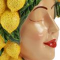 Floristik24 Kvinde buste plantepotte citron dekoration Middelhavet H21.5cm