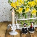 Floristik24 Spring dekorationer, metal lysestager med blomster, bryllup dekorationer, lysestager, bord dekorationer