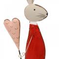 Floristik24 Forårsdekoration, påskehare lavet af metal, Valentinsdag, kanin med hjerte, påske 45cm