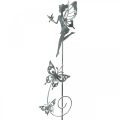 Floristik24 Blomsterdekoration, metalpropp blomsterfe, forår, alv med sommerfugle, plantestik 2stk
