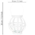 Havelanterne, metal og glas, hængende lysestage, hvid, Ø18,5 cm | Floristik24.dk