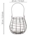 Havelanterne med glaslysestage, sort, Ø20 cm, H18,5 cm | Floristik24.dk
