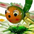 Floristik24 Dekorativ prop sommerfugl og blomst med metalfjedre grøn, orange H70cm