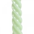 Floristik24 Snoede stearinlys spirallys grøn mynte Ø2,2cm H30cm 2stk.