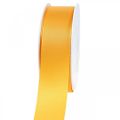 Gavebånd dekorationsbånd orange silkebånd 40mm 50m