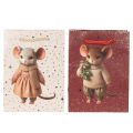 Julegavepose med musemotiv, 16 cm, 2 stk. | Floristik24.dk